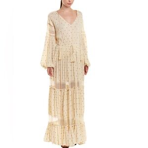Free People Sada Dress Ivory boho maxi sz S